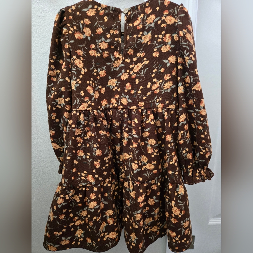 Little Girl Ditsy Floral Long sleeves Dress - Picture 5 of 9